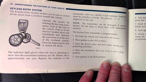 Jeep Cherokee XJ Key Fob / Keyless Entry Programming Instructions 