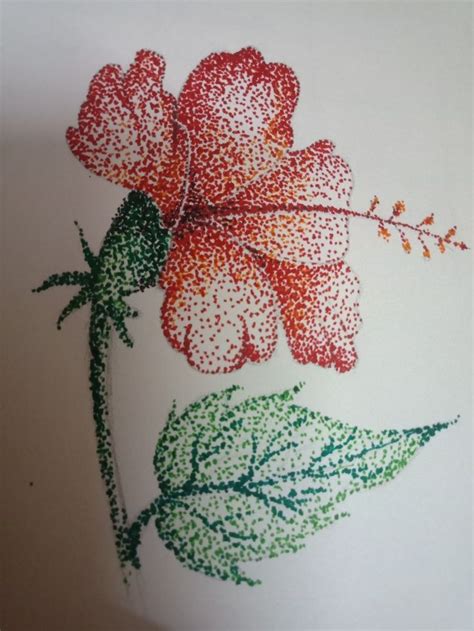 Stippling Art Stippling Art Dotted Drawings Flower Art Drawing