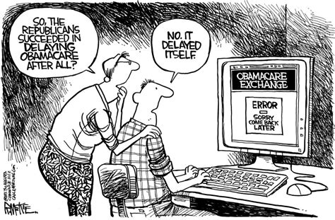 Editorial Cartoon Obamacare Delay The Columbian