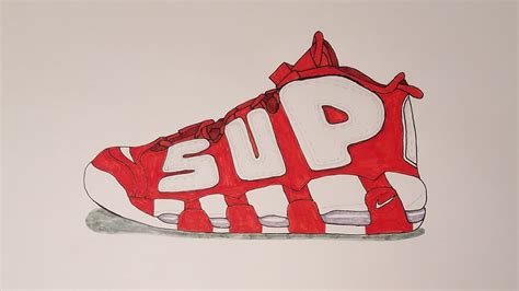 How To Draw Supreme Uptempo Red Youtube