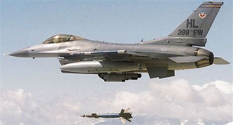 F16 With Bombs An F 16 Dropping A Laser Guided Bomb Image