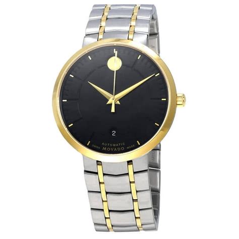 Movado Movado 1881 Black Dial Two Tone Stainless Steel Mens Watch