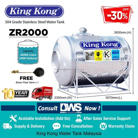 Promotion King Kong Zr2000 20000 Liters Stainless Steel Water Tank Bws Malaysia