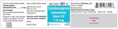 Cyclobenzaprine Hydrochloride Trupharma Llc Fda Package Insert Page 3