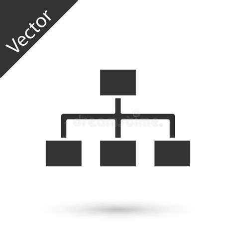Grey Business Hierarchy Organogram Chart Infographics Icon Isolated On