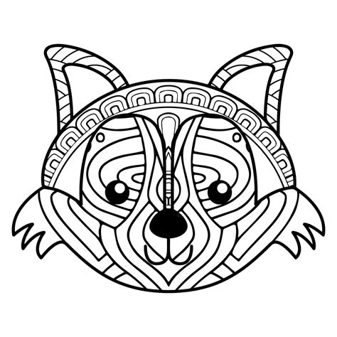 Mandala Portrait Of Fox Coloring Page Download Print Now