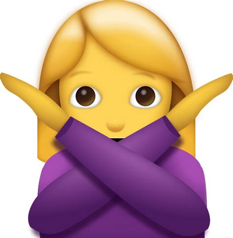 Woman Saying No Emoji Free Download Ios Emojis Emoji Island