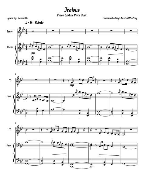 Jealous Labrinth Sheet Music For Piano Voice Download Free In Pdf Or Midi