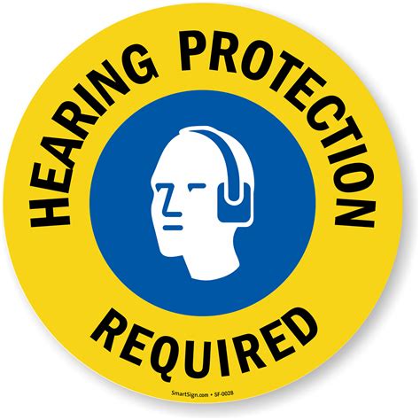 Zone hearing protection range hearing damage is irreversible but entirely avoidable. Hearing Protection Required Adhesive Floor Sign
