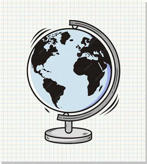 Premium Vector Doodle Globe Planet Earthdoodle Globe Illustration