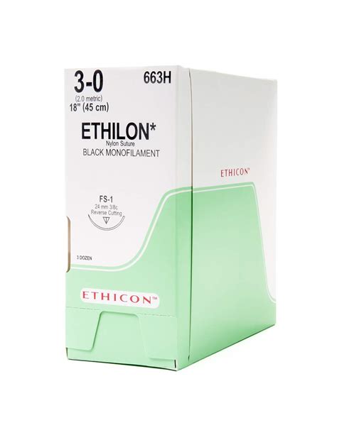 Ethicon Ethilon Nylon Suture 663h Synthetic Non