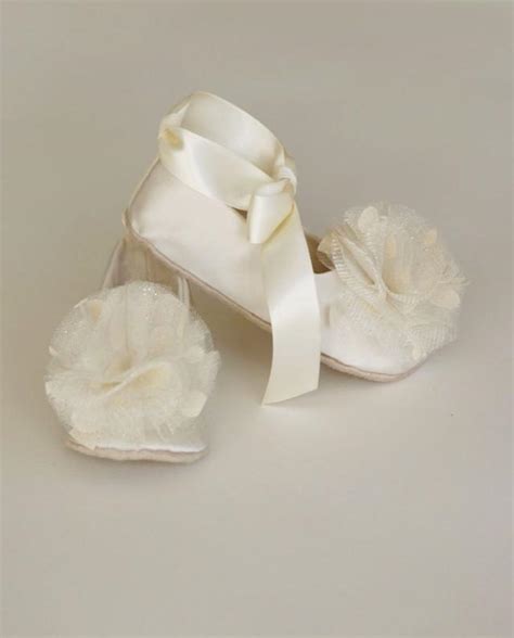 Ivory Satin Flower Girl Shoe 23 Colors Ivory Baby Ballet Flat