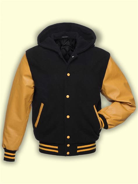 Black Gold Hoodie Varsity Jacket Idealjackets