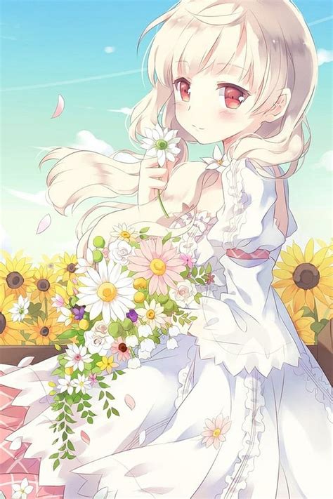 Hd Wallpaper Anime Beautiful Cute Flower Girl Hair