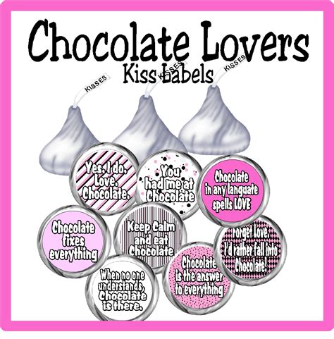 Diy Party Mom Chocolate Lovers Hershey Kiss Printables