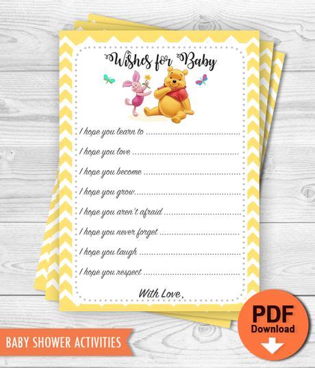 Winnie the pooh baby is one of the new baby party themes = new baby party ideas, baby shower themes = baby shower themes for boys, baby shower ideas = baby shower party ideas, baby first birthday party, baby 1st. Printable Winnie the Pooh Wishes for Baby Shower activity ...