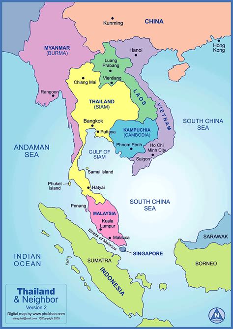 Vietnam is in southeastern asia, along the south china sea, gulf of tonkin and gulf of thailand. Geography - Thailand