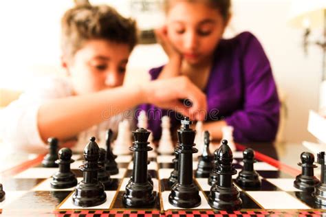 Kids Playing Chess Stock Photo Image 45250767