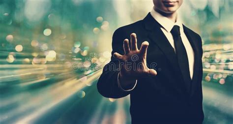 Businessman Holding His Hand Stock Image Image Of Glitter People