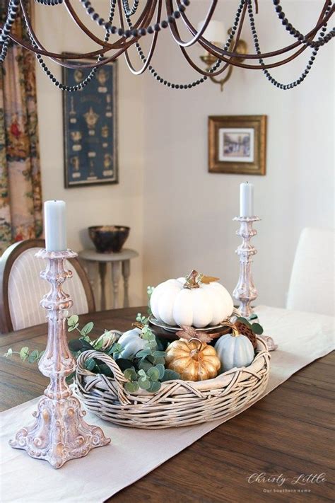 I couldn't decide what i wanted to do for my dining table centerpiece. Bountiful Fall Baskets Tour | Dining room table ...
