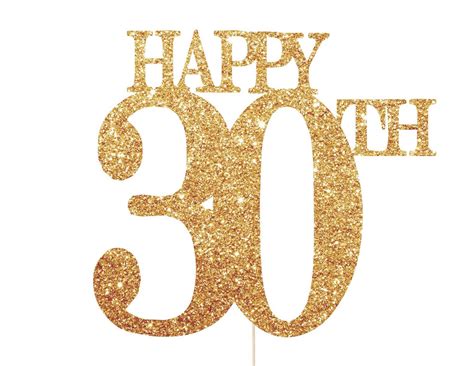 Happy 30th Birthday Cake Topper Happy 30th Cake Topper 30th Etsy