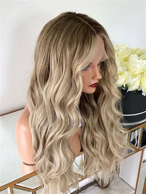 ombre blonde human full lace wigs edw3537