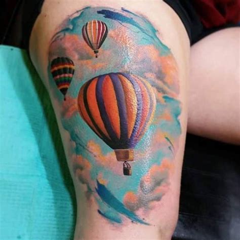 48 Incredible Hot Air Balloon Tattoo Designs Tattooblend Heißluftballon Tattoo Kleine