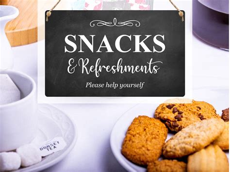 Snacks And Refreshments Hanging Sign Guest Notice Etsy