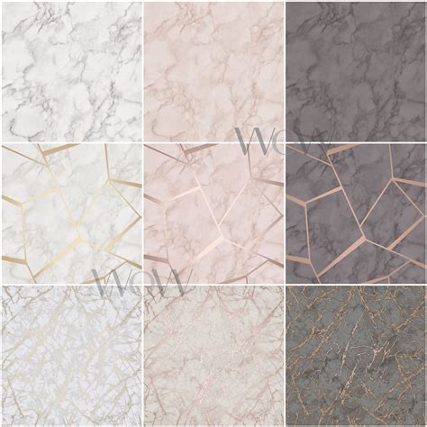 Fine Decor Marble Wallpaper Metallic Geometric Feature