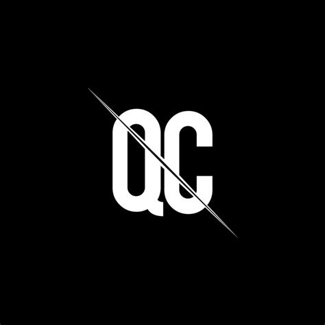 Qc Logo Monogram With Slash Style Design Template 3739786 Vector Art At