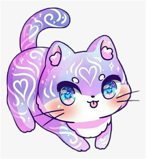 Profile Picture Of A Purple Cat😍 Kawaii Cat Drawing Kitten Drawing