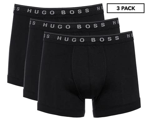 Hugo Boss Mens Boxer Briefs 3 Pack Black Nz