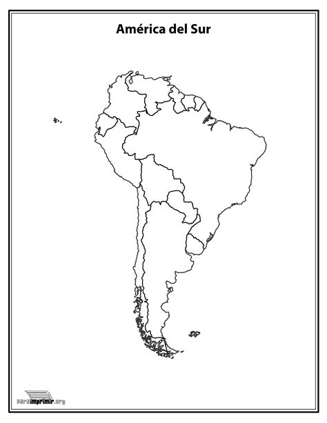 Mapa Del Continente Sur Americano Sin Nombres Para Imprimir En Pdf Af
