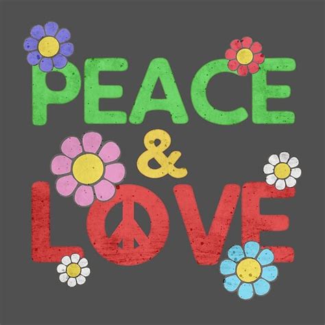 Peace And Love Hippie Quote 60s Flowers Chill Poster By Sid3walkart