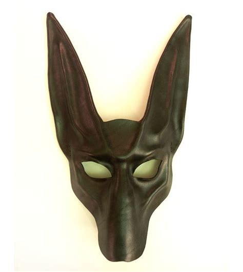 Black Jackal Leather Mask Anubis Egypt Egyptian Dog Etsy Leather