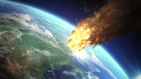 Burning Meteor Heading To Earth Atmosphere Very Realistic