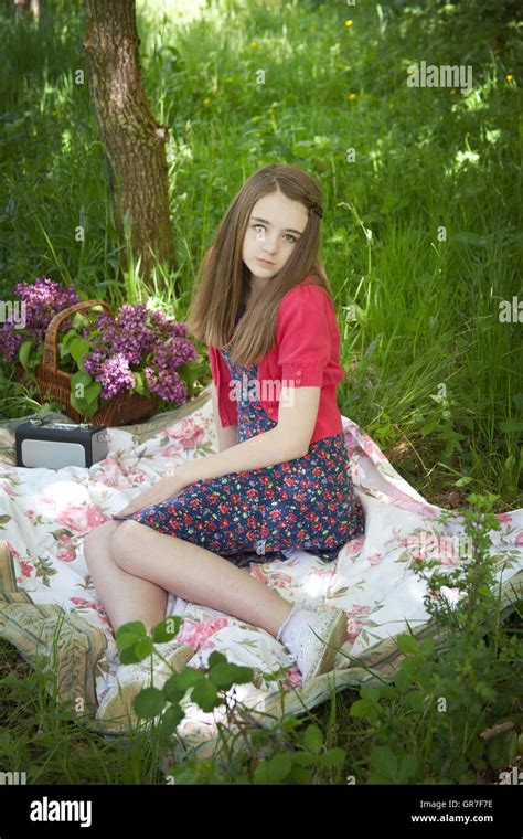 Pretty Teenage Girl Sitting Down Hi Res Stock Photography And Images