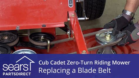 How To Replace A Cub Cadet Zero Turn Riding Mower Blade Belt Youtube