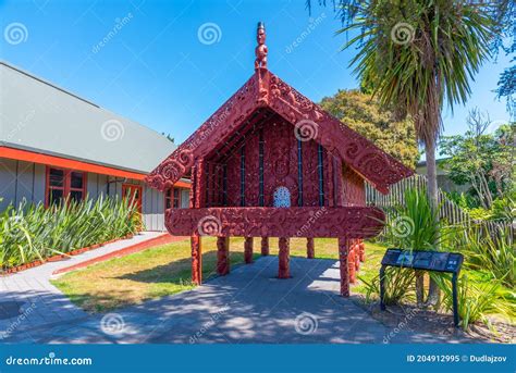 Traditional Maori House At Te Puia Rotorua New Zealand Editorial