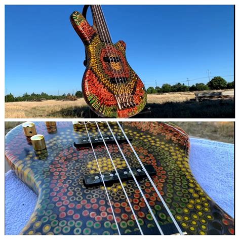 This Bass Guitar Made Out Of Coloured Pencils By Burls Art On Yt R