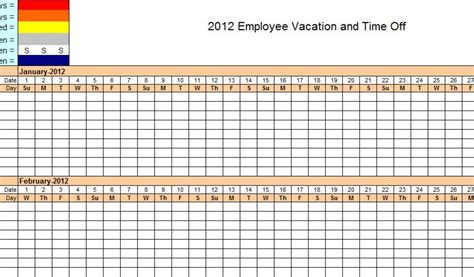 Employee Time Off Calendar Template Employee Time Off Calendar Template