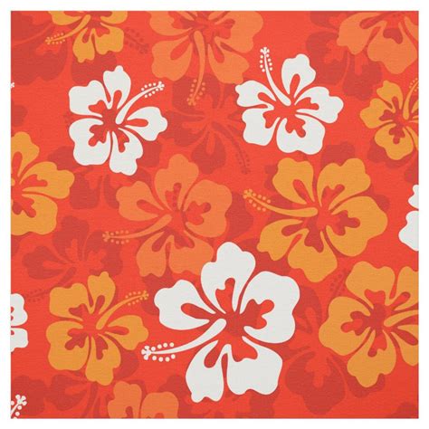 Tropical Hawaiian Hibiscus Floral Pattern Fabric Hibiscus Flower