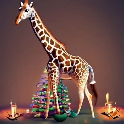 Giraffes Celebrating Christmas On Craiyon
