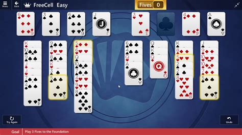 Star Club Freecell Easy Ii Clear 3 Fives From The Board Ii