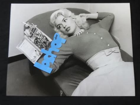 jayne mansfield 11x14 photo candid smoking sexy busty tight sweater reads pulp 195 00 picclick