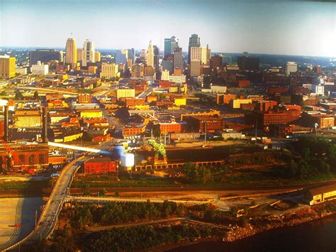 Kc Skyline With The West Bottoms In The Foreground Kansas City