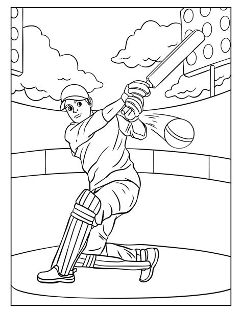 Cricket Coloring Page For Kids 11416893 Vector Art At Vecteezy