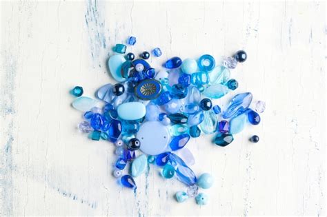 Premium Photo Blue Glass Beads