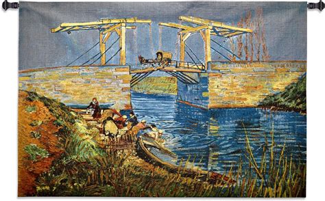 Langlois Bridge At Arles With Women Washing Wall Tapestry Van Gogh
