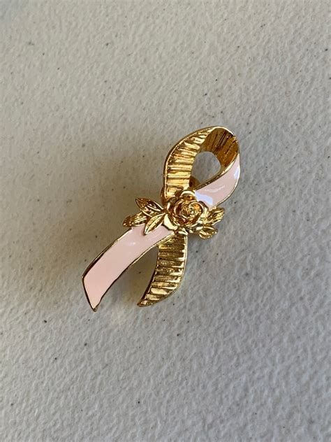 Vintage Avon Pink Ribbon Breast Cancer Awareness Pin 90s Avon Etsy